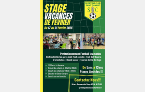 Stage vacances de Février